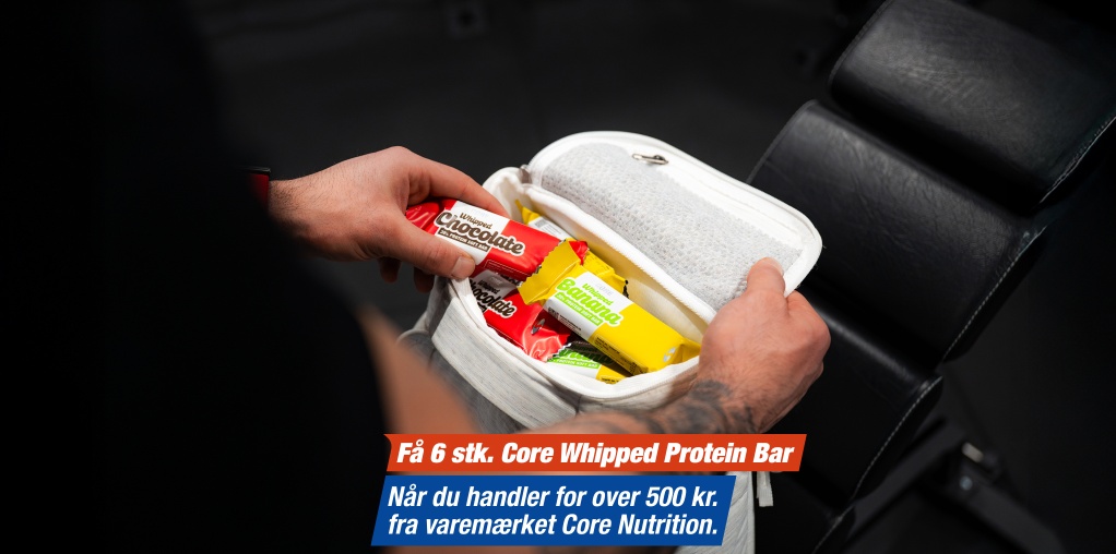 Kun i dag! K�b for mindst 500 kr. fra varem�rket Core Nutrition, f� 6 stk. Core Whipped Protein Bar med i k�bet!